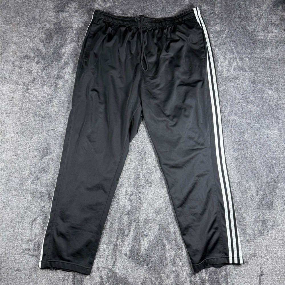 Adidas Mens 3XL Climalite Track Pants Black White 3-Stripe Athletic Joggers 3473